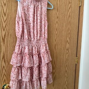 Express Pink and White Patterned Blouse